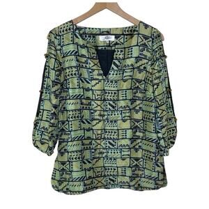 Tibi New York Women’s Silk Top Open Sleeve Lined Blouse Size 6